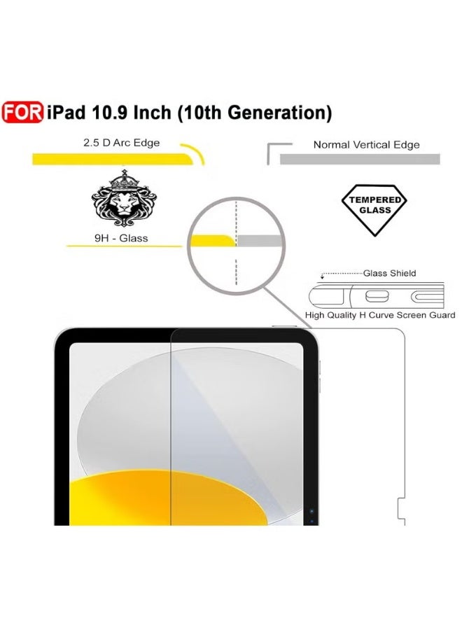 شاشة حمايةلجهاز ايباد 10.9" الجيل العاشر 2022 9H  من الزجاج المقوى، [شفاف عالٍ الدقة HD] [سهل التركيب] [مقاوم للخدش] [درجة صلابة 9] - Image 4
